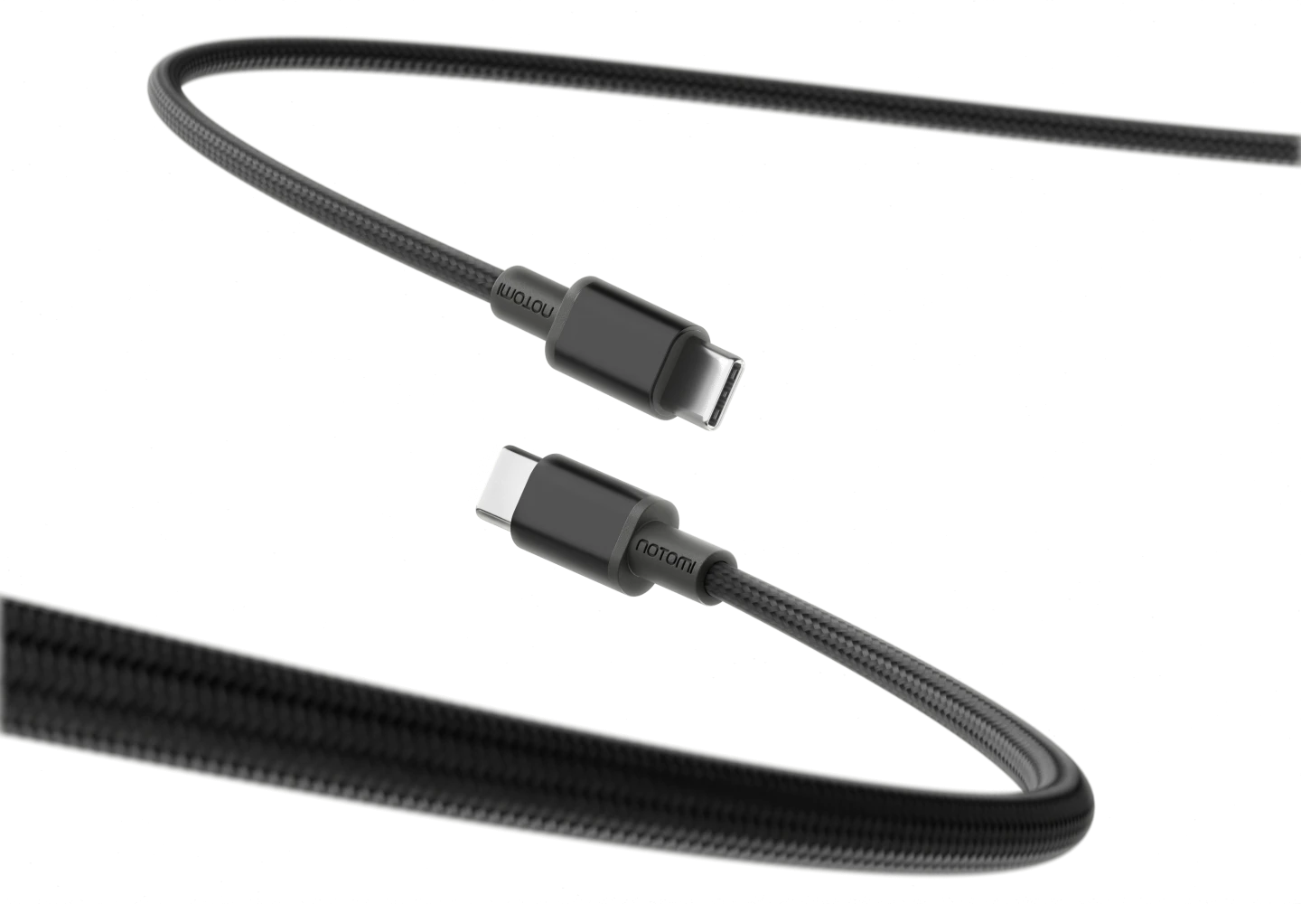 Biały kabel magnetyczny USB-C do USB-C Notomi 100 W o długości 1,2 m, zgodny ze standardem USB 2.0.