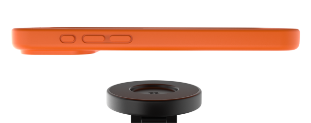 iPhone 17 Pro Max stabilnie zamocowany na uchwycie MagSafe Noto Grip Notomi.