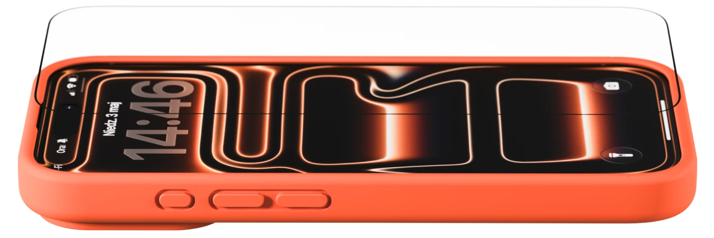 Szkło hartowane Notomi 9H dopasowane do całego ekranu iPhone’a i kompatybilne z etui.