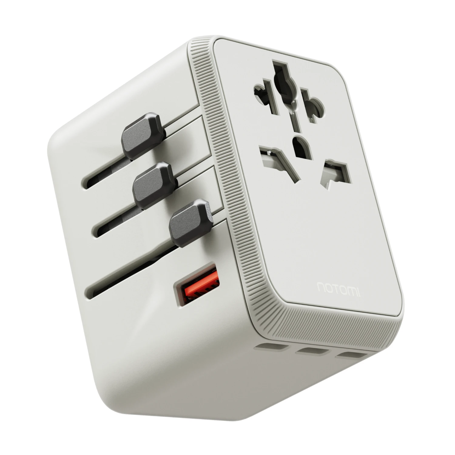 Adapter podróżny GaN 65 W 4x USB-C + USB-A do 150 krajów biały